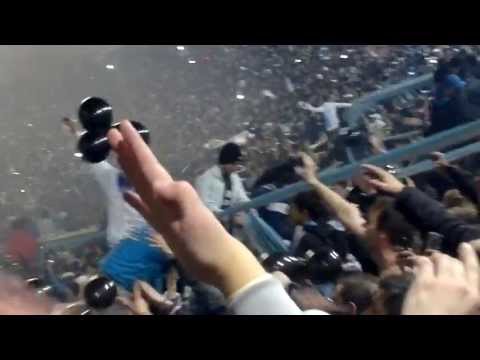 "Recibimiento despiediendo al Rojo vs Unión | TF 2013." Barra: La Guardia Imperial &bull; Club: Racing Club