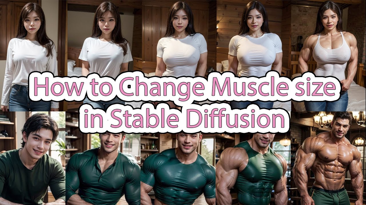 How to Change Muscle size in Stable Diffusion on new and existing picture with Muscle Slider - LoRA