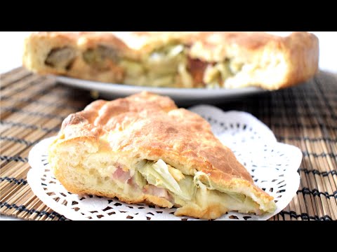 FOCACCIA MORBIDA RIPIENA CON CARCIOFI E PANCETTA