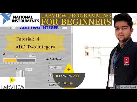 Labview Tutorial 4 Add Two Variable Labview Programming Labview Programming