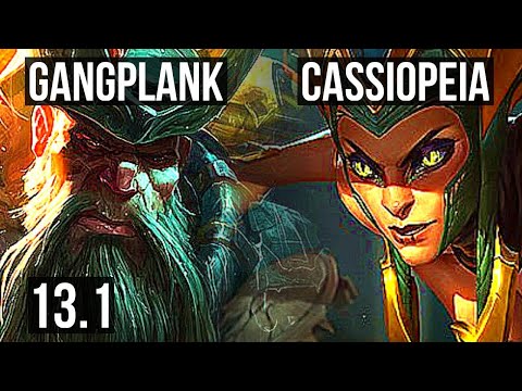 GANGPLANK vs CASSIOPEIA (TOP) | 2/0/7, Rank 6 GP | KR Master | 13.1