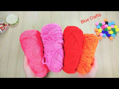 2 Amazing Flower Craft Ideas With Woolen Yarn | Hand Embroidery Amazing Work | Diy Woolen Crafts
