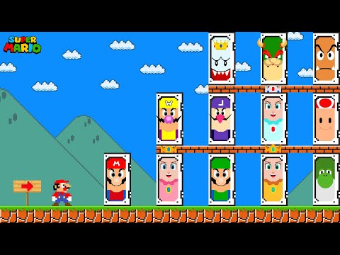 Super Mario Bros. but there are MORE Custom Door All Characters!