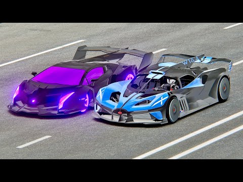 Bugatti Bolide vs Lamborghini Veneno GTR - Drag Race 20 KM