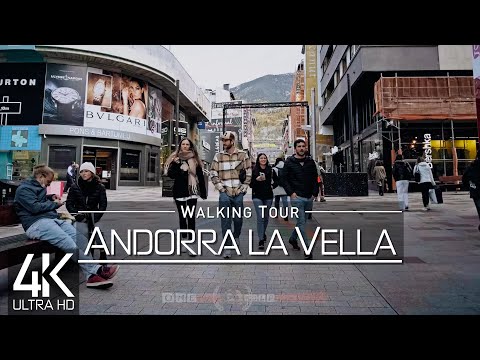 【4K 60fps】🇦🇩 VIRTUAL WALKING TOUR: 🚶 «Andorra la Vella - Andorra 2022» 🎧 ORIGINAL SOUND 🚫 NO COMMENT