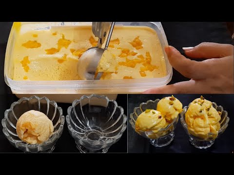 Mango ice cream recipe I Homemade ice cream(3 ingredients) I No egg No condensed milk [Hindi]