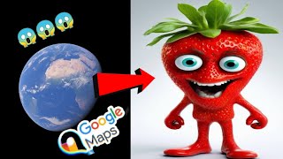OMG 😱 Giant strawberry man sculpture found on google maps and google earth #googlestreetview