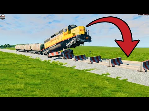 Trains vs. Multiple Hurdles - BeamNG Drive || Trains vs Diverse Obstacles