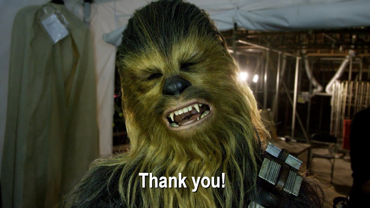 Thank you from the set of Star Wars: The Force Awakens!