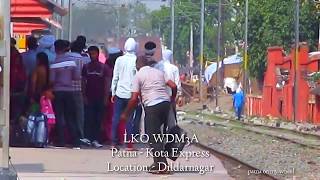 preview picture of video 'Power star LKO #WDM3A with 13237 Patna - Kota Express crossing Dildarnagar !!'