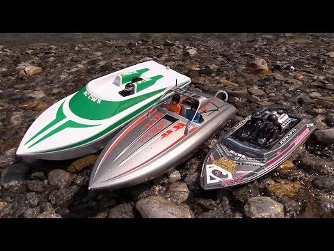 3 Jet Boats take on the Elbow Falls River Scale Town - RC CWR