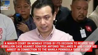 Makati court denies Trillanes&#39; plea over rebellion case
