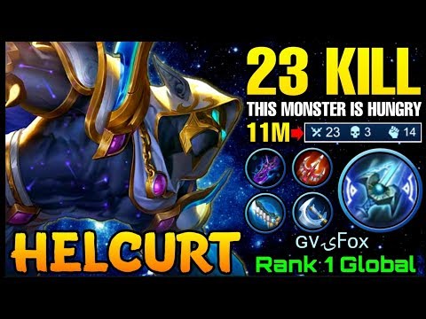 23 Kills Helcurt Hungry for Kill - Top 1 Global Helcurt ɢᴠۍFox - Mobile Legends