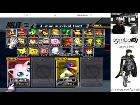 Oomba TV 1 Loser's Semis - DSF (Puff, Marth) vs Konespeed (Falco) - SSBM Singles