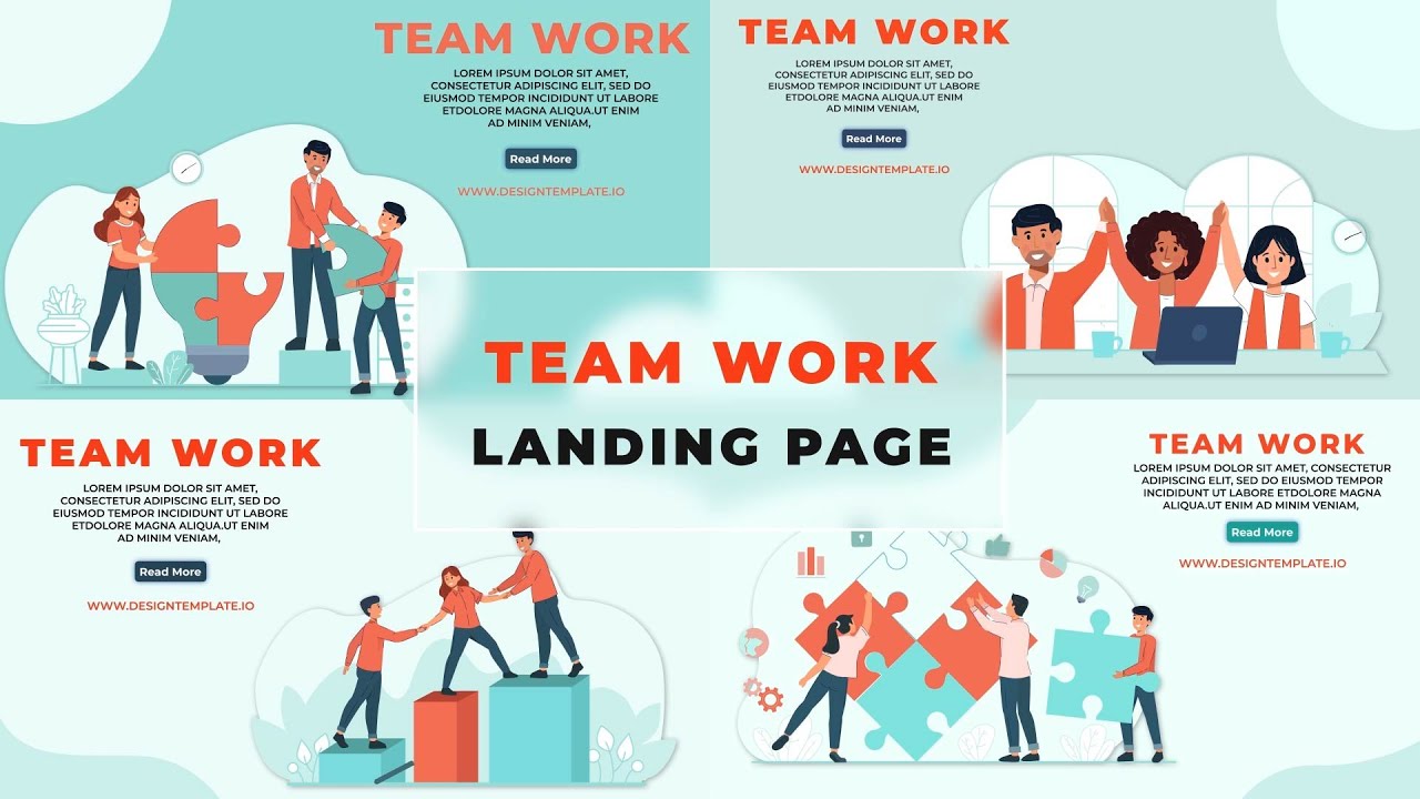 Team Work Landing Page After Effects Templates 02 | Illustration Vector Character Animation Set