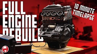 Honda CBR 1000 RR Engine Rebuild TIMELAPSE in 10 min!