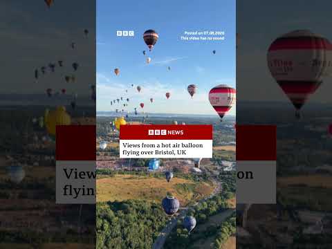 Views from a hot air balloon flying over Bristol, UK. #BristolBalloonFiesta #BBCNews