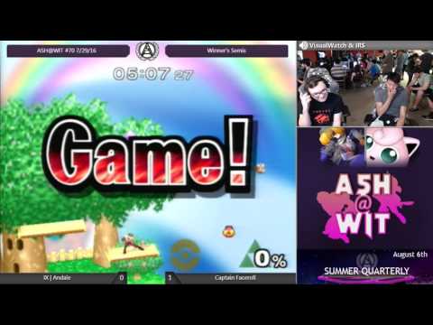 Captain Faceroll (Sheik) vs IX | Andale (Puff) - ASH@WIT #70 Melee Winner Semis