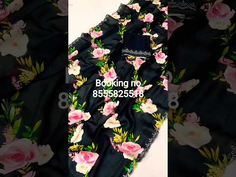 sattin gerjeticsarees floarel printing sarees #sarees#newarrival#praneetha vlogs.