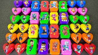 Rainbow !! Paw Patrol Clay With Slime Heart with Ryder, Chase, Marshall,...Satisfying ASMR Video