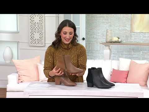 Clarks Collection Leather Heeled Ankle Boots - Ellanie Vibe on QVC