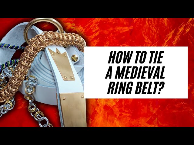 Vídeo relacionado con HiiFeuer - Cinturón medieval con anillo de cuero PU, cinturón con remaches retro renacentista para LARP, Ren Faire y Halloween (Marrón A)