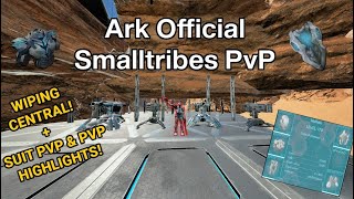 ARK OFFICIAL SMALLTRIBES | PvP Highlights | WIPING CENTRAL CAVE & SUIT FARMING!