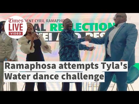 South African president Cyril Ramaphosa dances to Tyla's song 'Water'