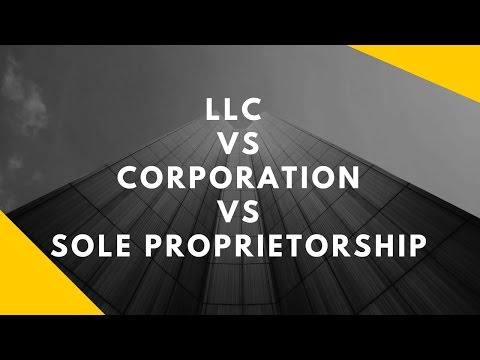 LLC vs Corporation vs Sole Proprietorship Video