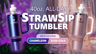 Cirkul 40oz All-Day StrawSip Tumblers: Chameleon and Rose Gold
