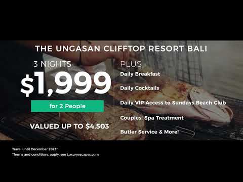 The Ungasan Clifftop Resort Bali with gourmet dining, VIP beach club access & roundtrip tranfers