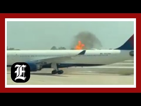 Flames erupt from Delta jet engine during startup at Orlando Airport