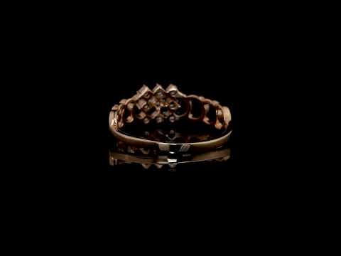 18K Rose Gold Diamond Cluster Ring for Women ( Designer Floral Cluster Ring )
