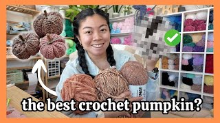 Trying to Make the BEST Crochet Pumpkin 🧶 Best Yarn + Pattern Combo?! LAST Crochet Vlog in CA ⭐️