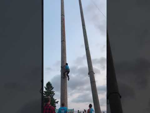 90ft Speed Climb at the Lumberjack World Championships! Turbo Tom Professional Timbersports Athlete