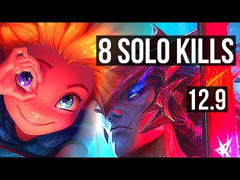 ZOE vs YONE (MID) | 12/1/5, 8 solo kills, 1400+ games, 1.6M mastery, Legendary | KR Diamond | 12.9