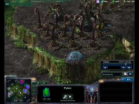 StarCraft 2 Beta: 2on2 (PZ - TZ) on Lost Temple - Part 2/2