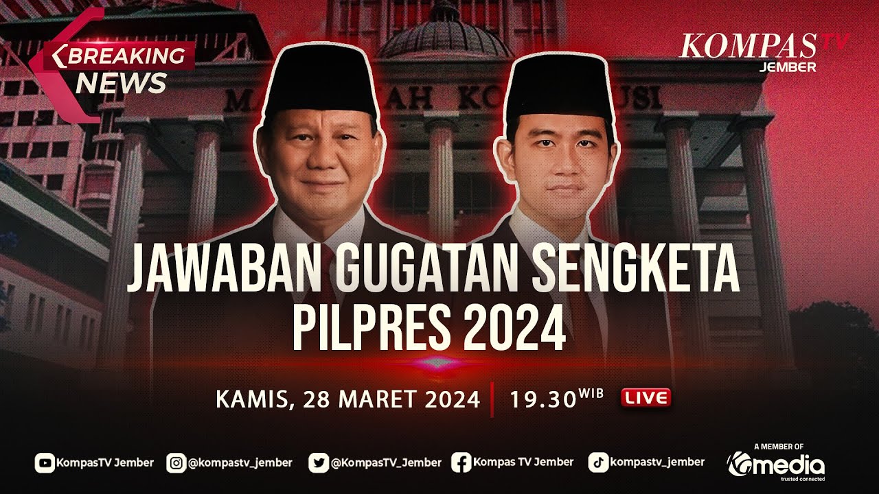 BREAKING NEWS, Jawaban Prabowo-Gibran Atas Gugatan Anies Ganjar, Sidang Sengketa Pilpres 2024