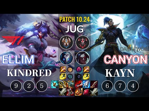 T1 Ellim Kindred vs DWG Canyon Kayn Jungle - KR Patch 10.24
