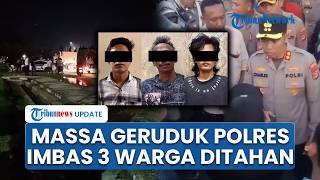 Massa Geruduk Polres Lampung Tengah Desak Bebaskan 3 Warga yang Ditahan Buntut Pelaku Curanmor Tewas