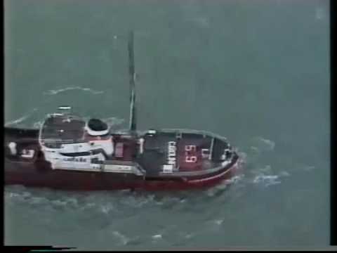 Radio Caroline - Ross Revenge crew airlift by the RAF - TVS news, 1990
