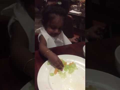 Ekshu eating fruits for breakfast at Hilton, San Francisco | Laveena Eksha