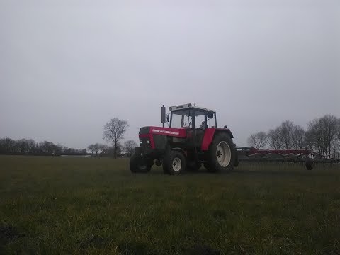 harrowing grassland with zetor 11211