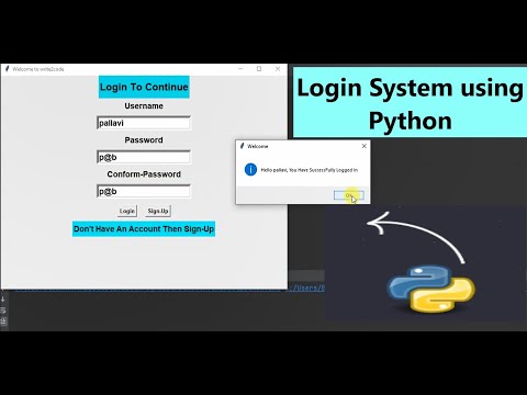 Login System In Python Sign Up Form In Python Login Form With Validation Tkinter Write2code