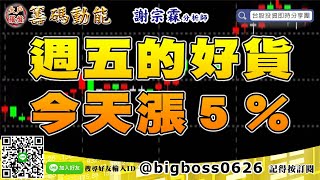 【大戶羅盤籌碼動能】 #謝宗霖0617，週五的好貨 今天漲5% (圖)