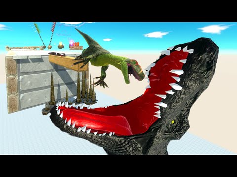 DEADLY PARKOUR vs T-REX MOUTH - Animal Revolt Battle Simulator