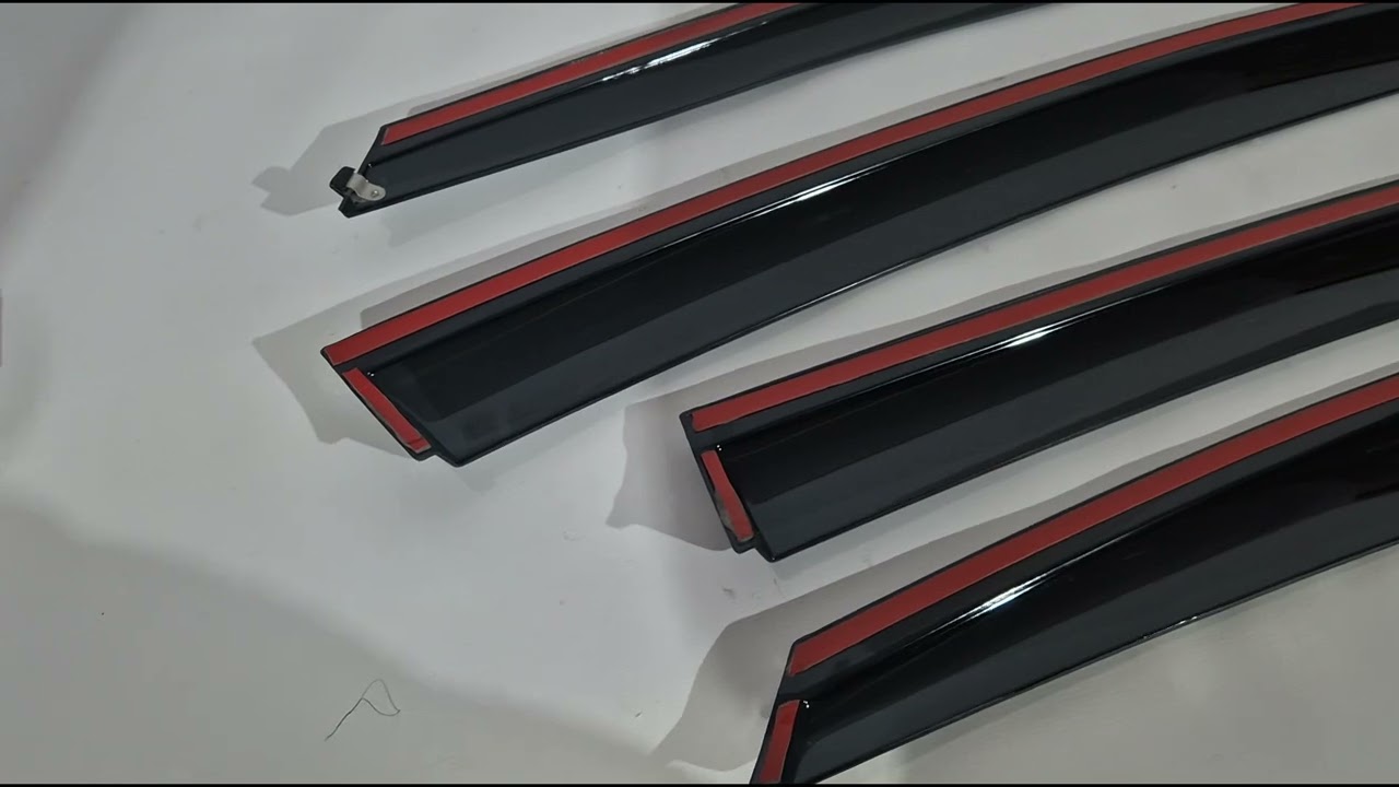 Hyundai Sonata LF 2014-2019 рр. Вітровики з хромованим молдингом Niken Luxury (4 шт) Video 1