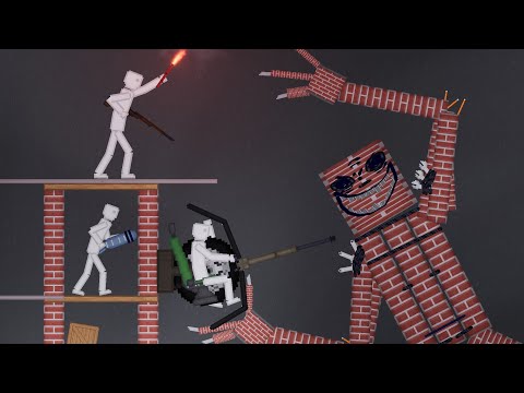 Tower Defense! Brick Golem Attacking The Tower In People Playground