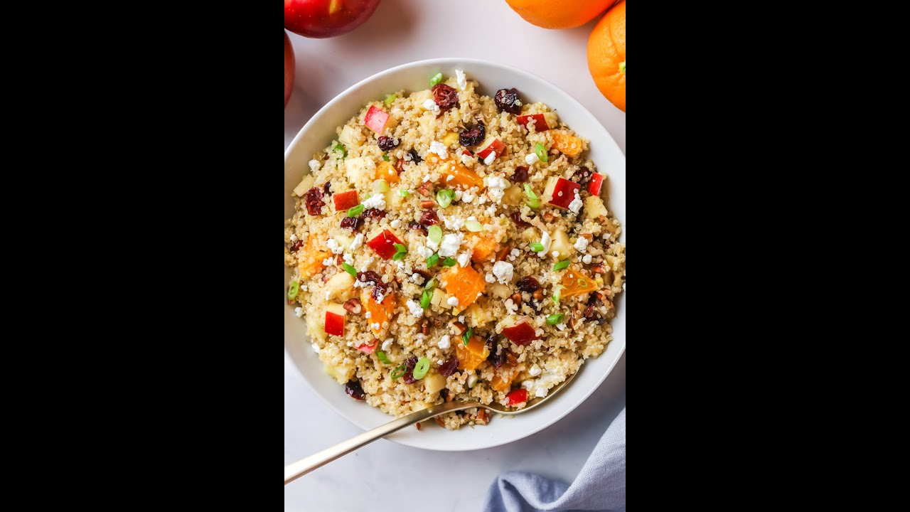 Fall Quinoa Salad with Apples, Cranberries & Oranges