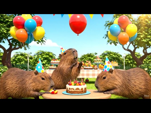 Vídeo relacionado con KBIBCK Globos de Capibara Cumpleaños, 49 Piezas Capybara Globos Set Temática Anime, Incluye GlobosPancartas y Decoraciones Pasteles, Capibara Decoración de Cumpleaños para Fiestas Infantiles